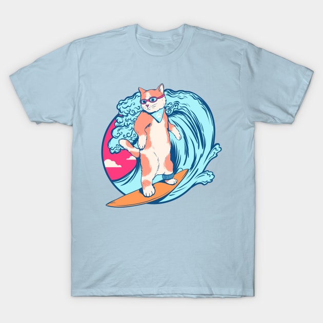 Hang Ten Cat Surfer T-Shirt by machmigo